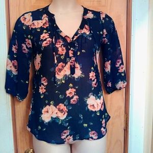 Princess Vera Wang Sheer Floral Top